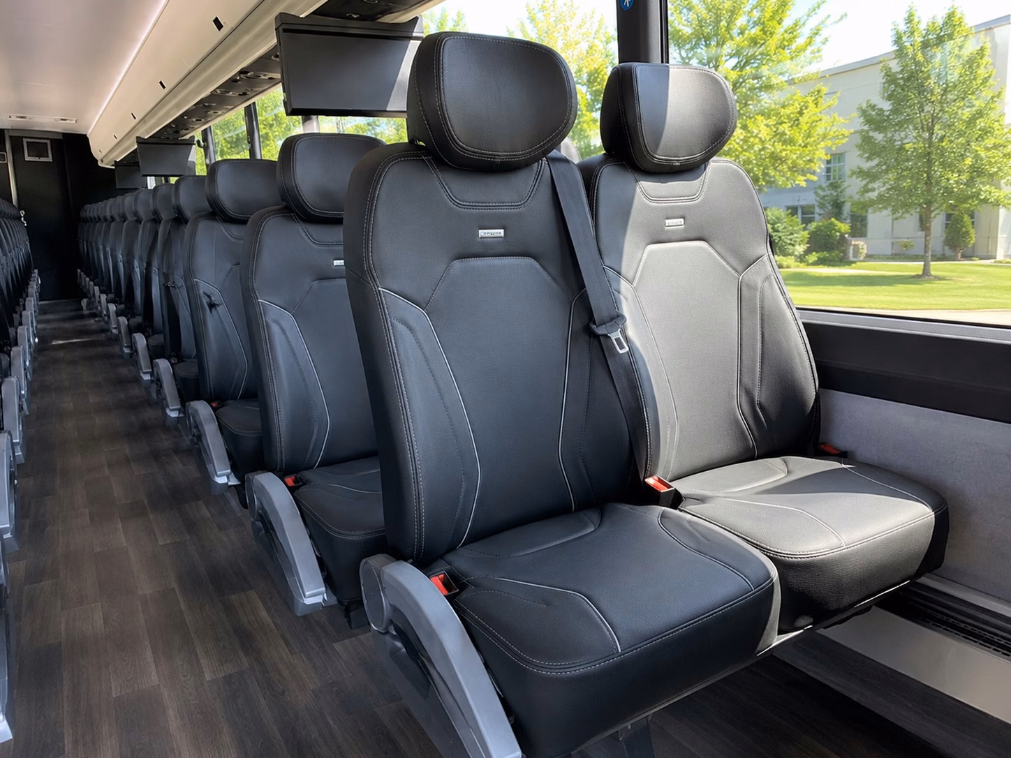 56 passenger charter bus inside