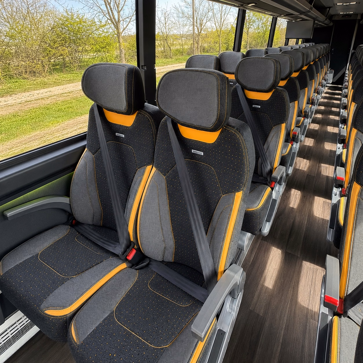 fairfield charter bus rental interior